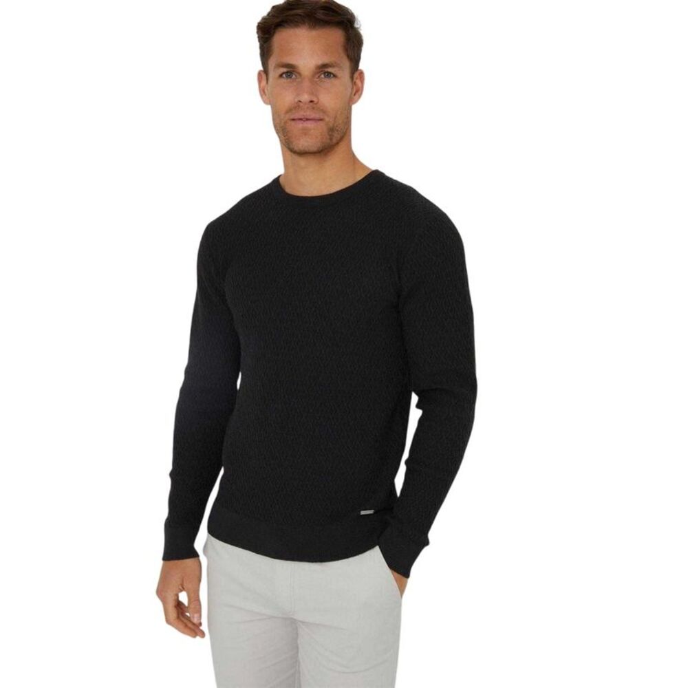 Threadbare Mens Staleyhall Logo Sweater / Black